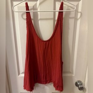Free People Loose Fitting Red Tank S/P
